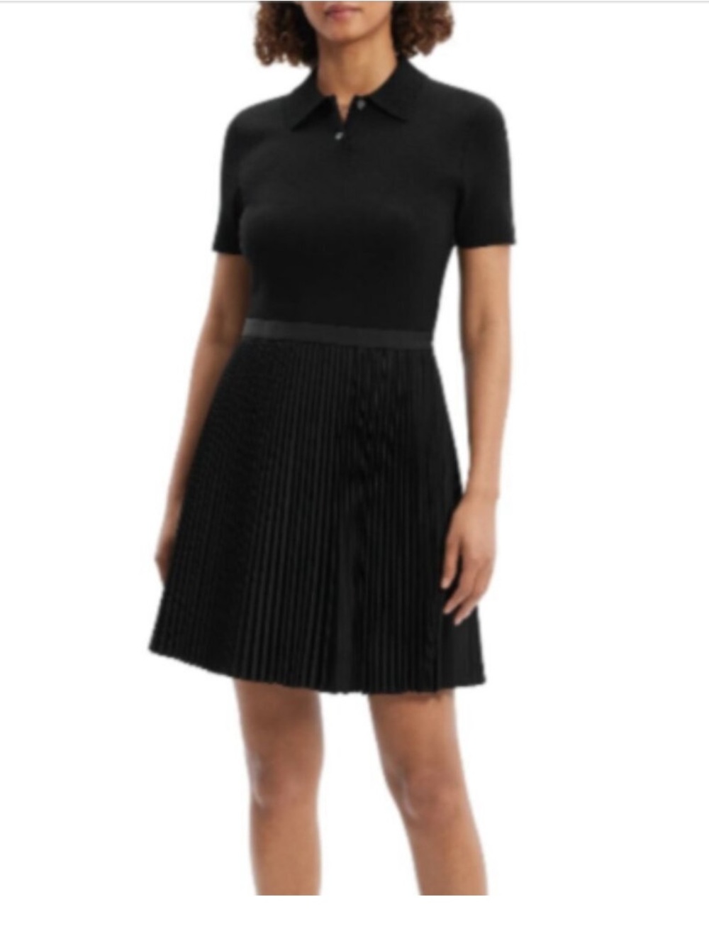 NWOT Theory Pleated Combo Polo Dress